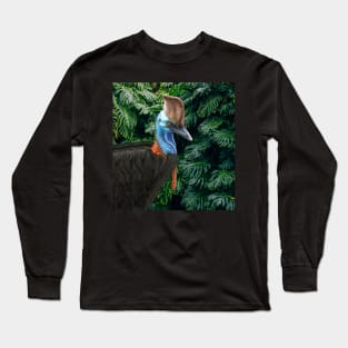 Jungle Cassowary - by Nadya Neklioudova Long Sleeve T-Shirt